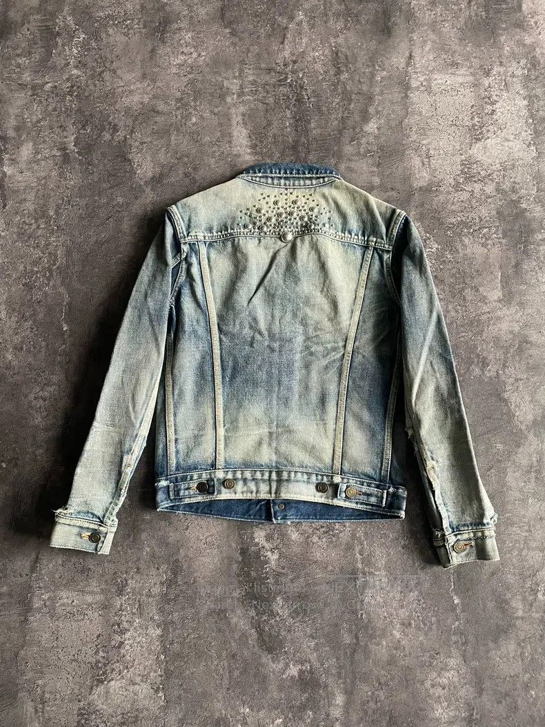 Saint Laurent Paris Saint Laurent Paris Ripped and Washed Studs Denim Jacket Size US XS / EU 42 / 0 - 2 Thumbnail