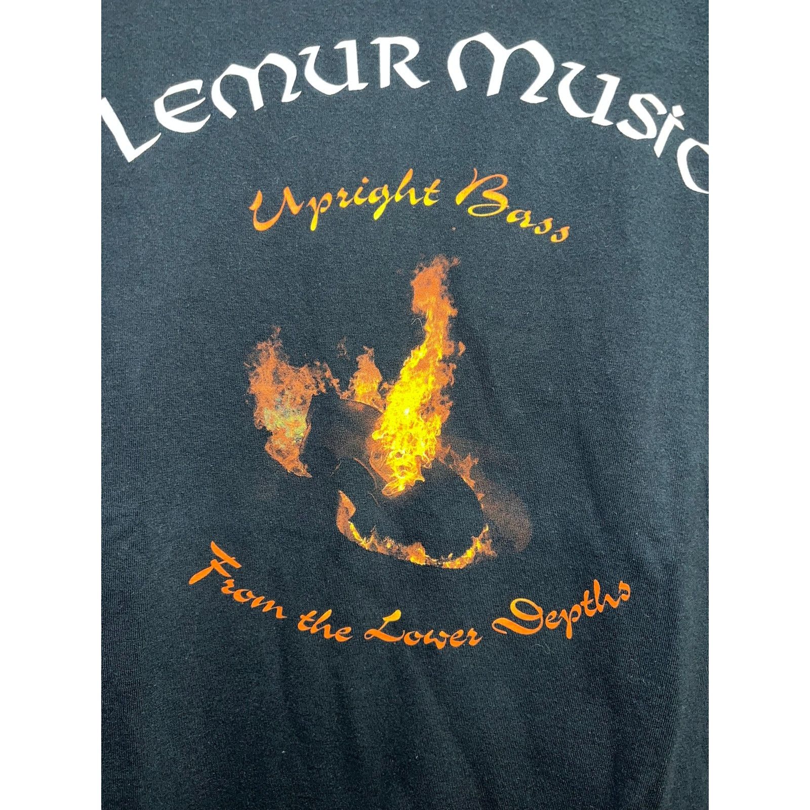 Gildan Vintage Lemur Music Shirt Upright Bass Black Graphic Tee L Size US L / EU 52-54 / 3 - 4 Thumbnail