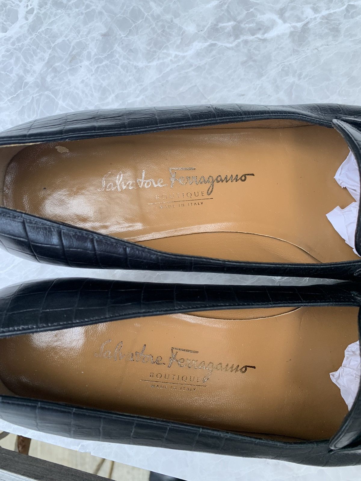 Salvatore Ferragamo × Vintage Vintage Salvatore Ferragamo Boutique Croc Leather Square Toe Size US 6.5 / IT 36.5 - 8 Thumbnail