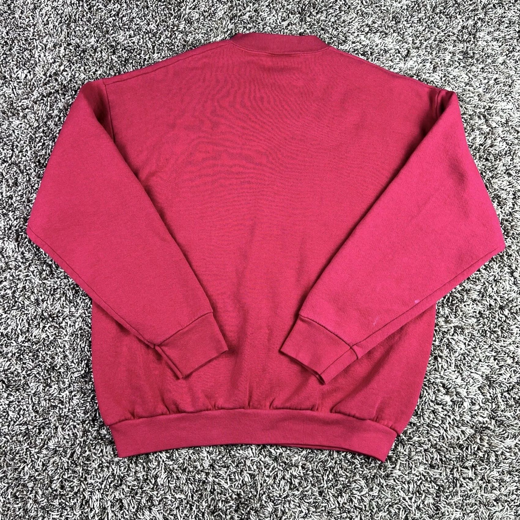 Fruit Of The Loom VINTAGE Fruit of the Loom Sweatshirt Dark Pink Crewneck 50/50 Large Unisex Adults 90s Vintage Mens Womens Size US L / EU 52-54 / 3 - 3 Thumbnail