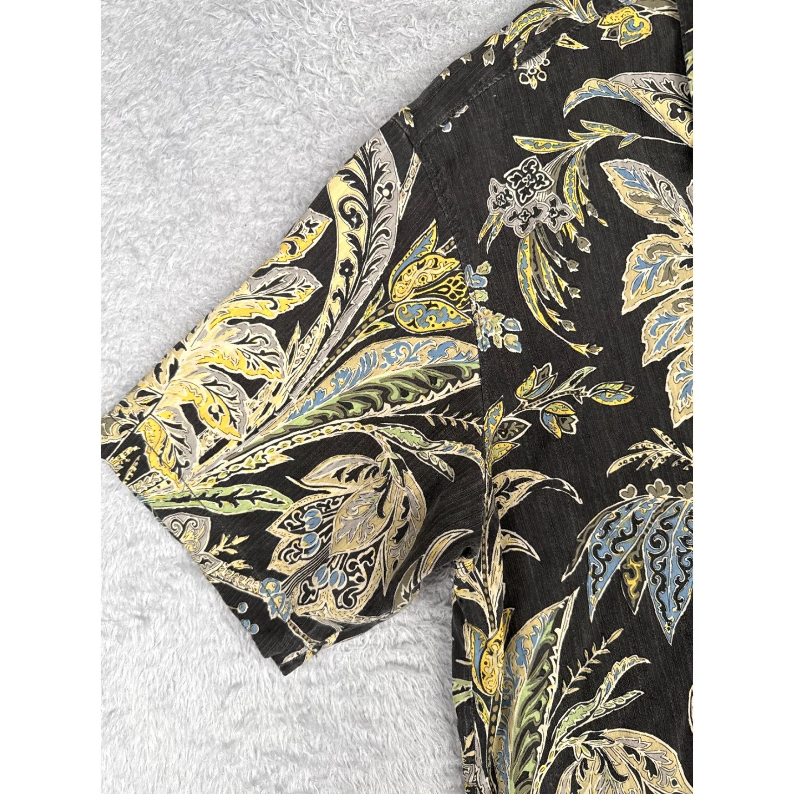 Tommy Bahama Tommy Bahama Shirt Men XL Black Floral Silk Hawaiian Button-Up Beach Shirt Size US XL / EU 56 / 4 - 3 Thumbnail