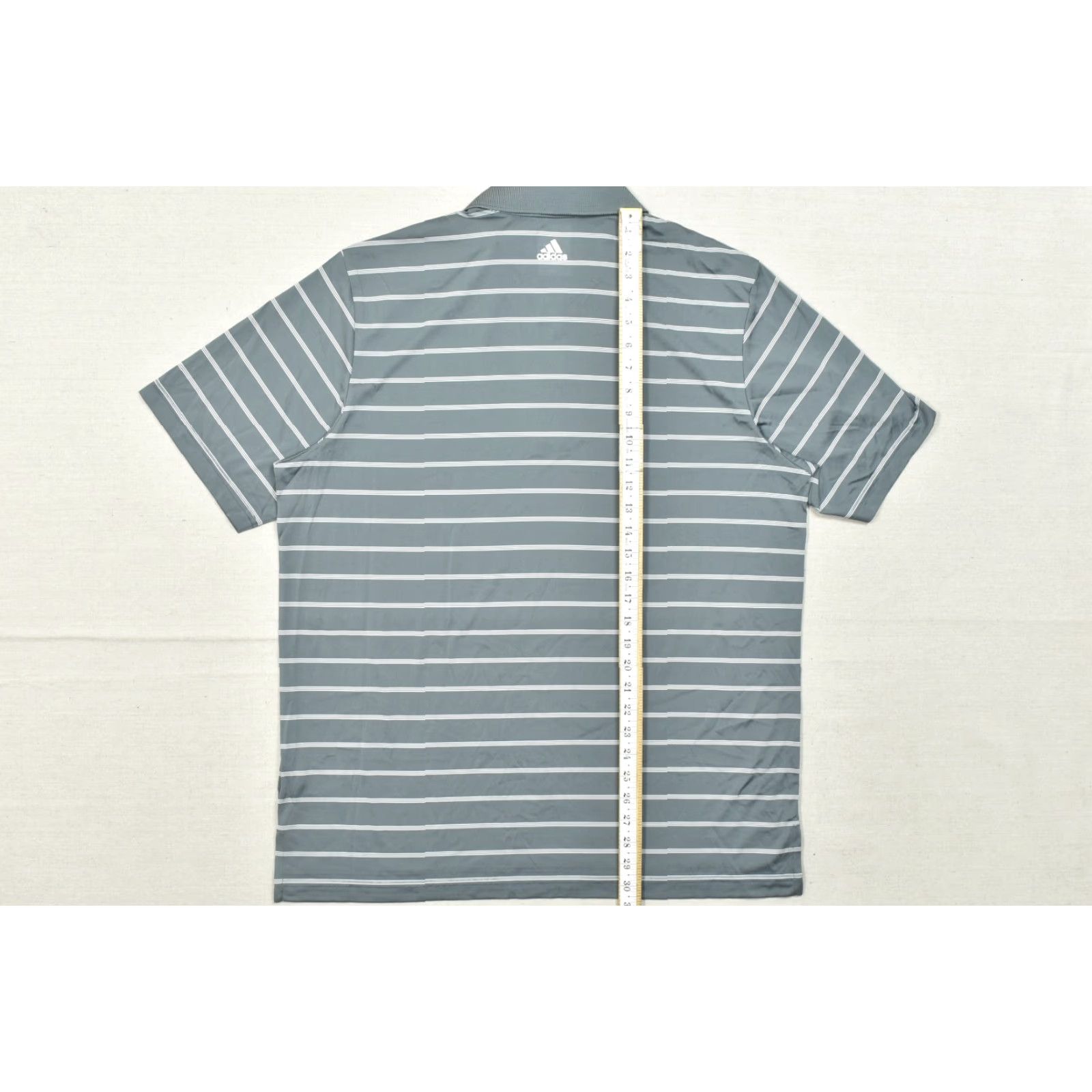 Adidas Adidas Golf Puremotion Polo Shirt Mens Large Gray White Striped Short Sleeve Polo Casual Activewear Sports Golf Shirt Mens Large Gray White Striped Size US L / EU 52-54 / 3 - 5 Thumbnail