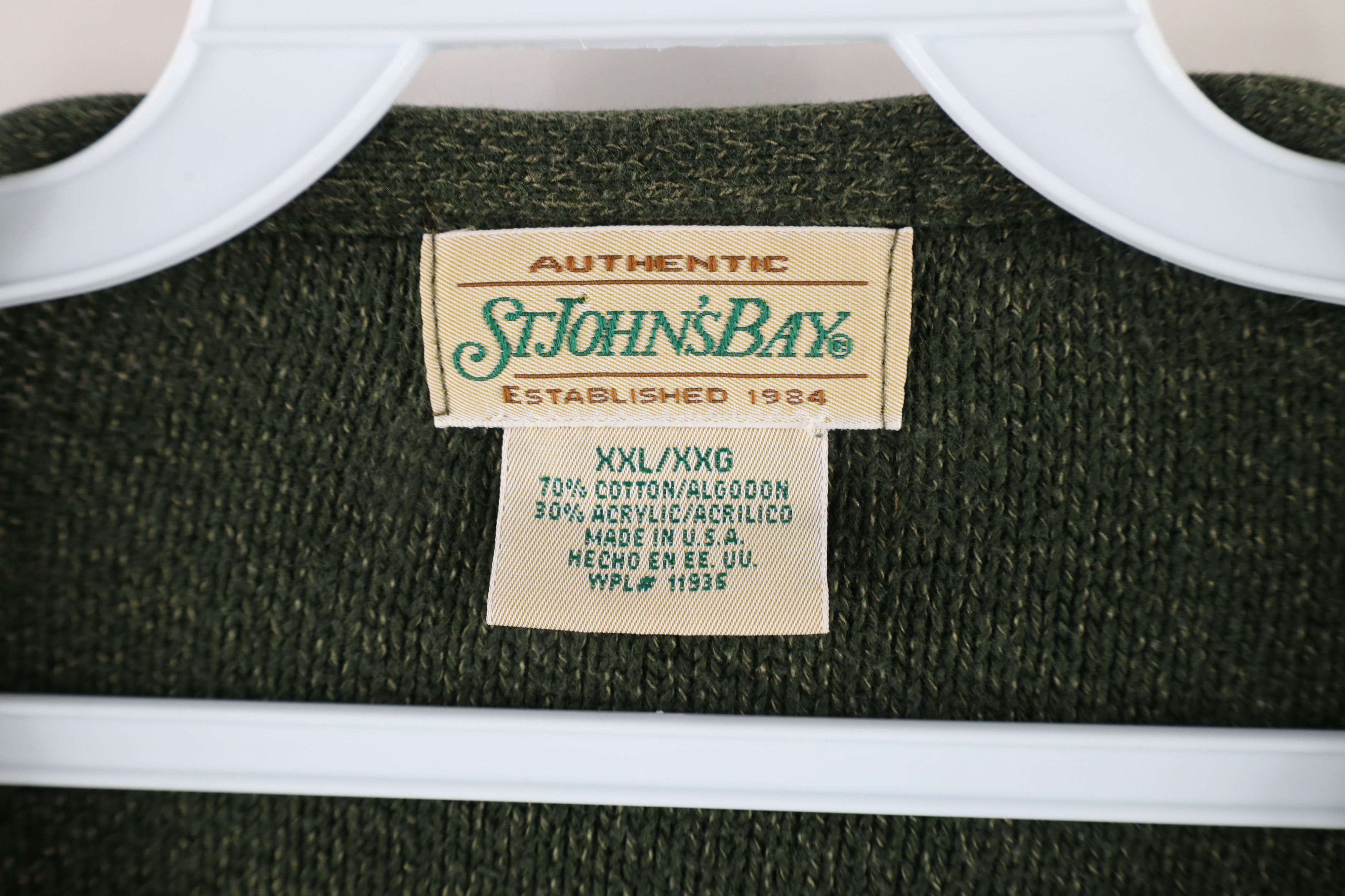 Vintage Vintage 90s Streetwear Boxy Fit Marled Knit Sweater Green Size US XXL / EU 58 / 5 - 6 Thumbnail