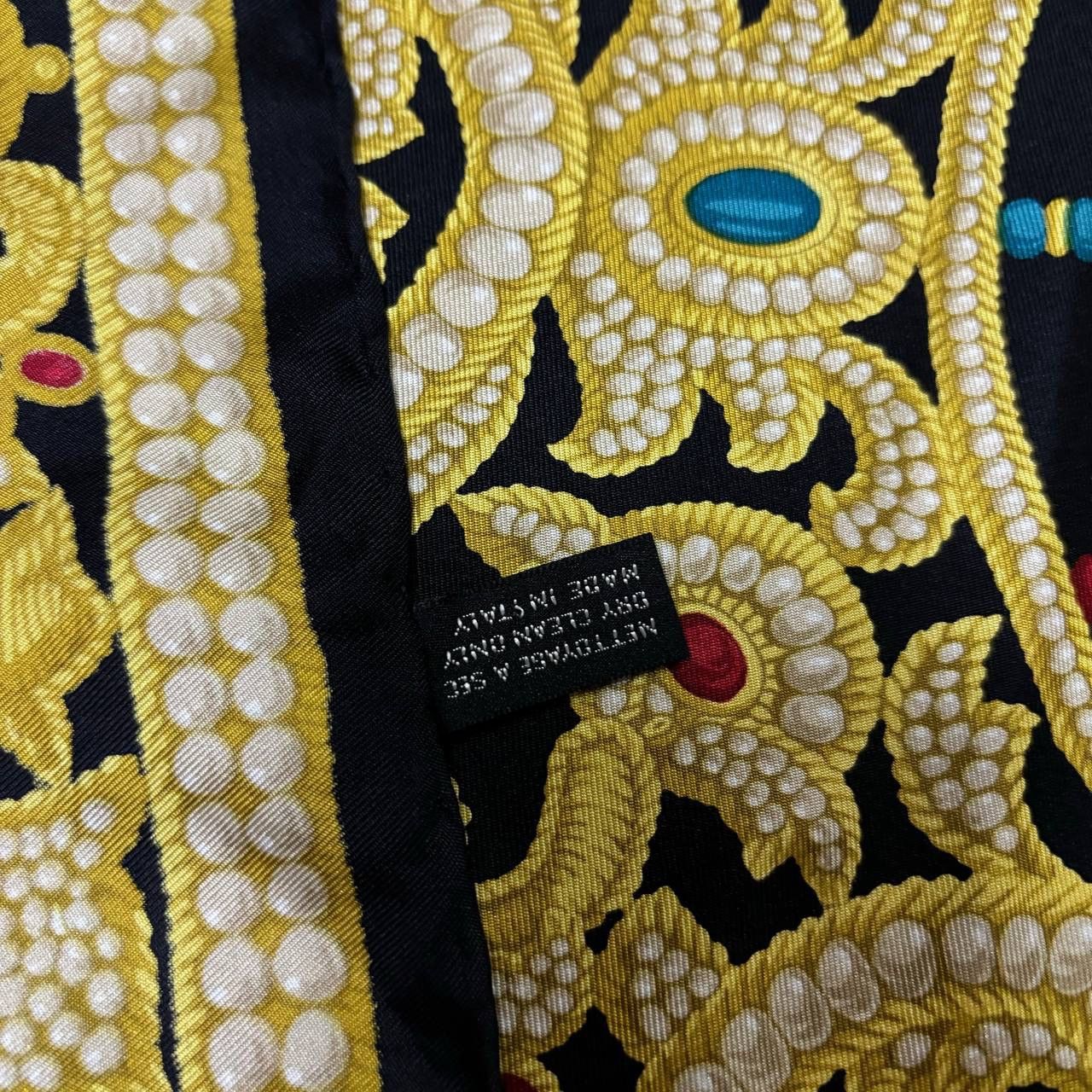Christian Dior Monsieur Vintage Christian Dior Silk Scarf Babushka Gold Motif Size ONE SIZE - 6 Thumbnail