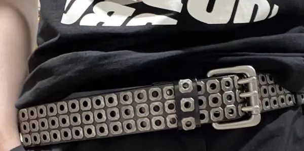 Japanese Brand Kan Avant garde punk rock eyelet leather belt aesthetic Size ONE SIZE - 3 Thumbnail