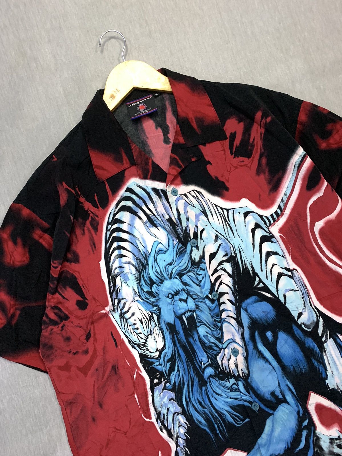 Other WAZA USA ANIME Vintage Open Collar Shirt Size US XL / EU 56 / 4 - 2 Thumbnail