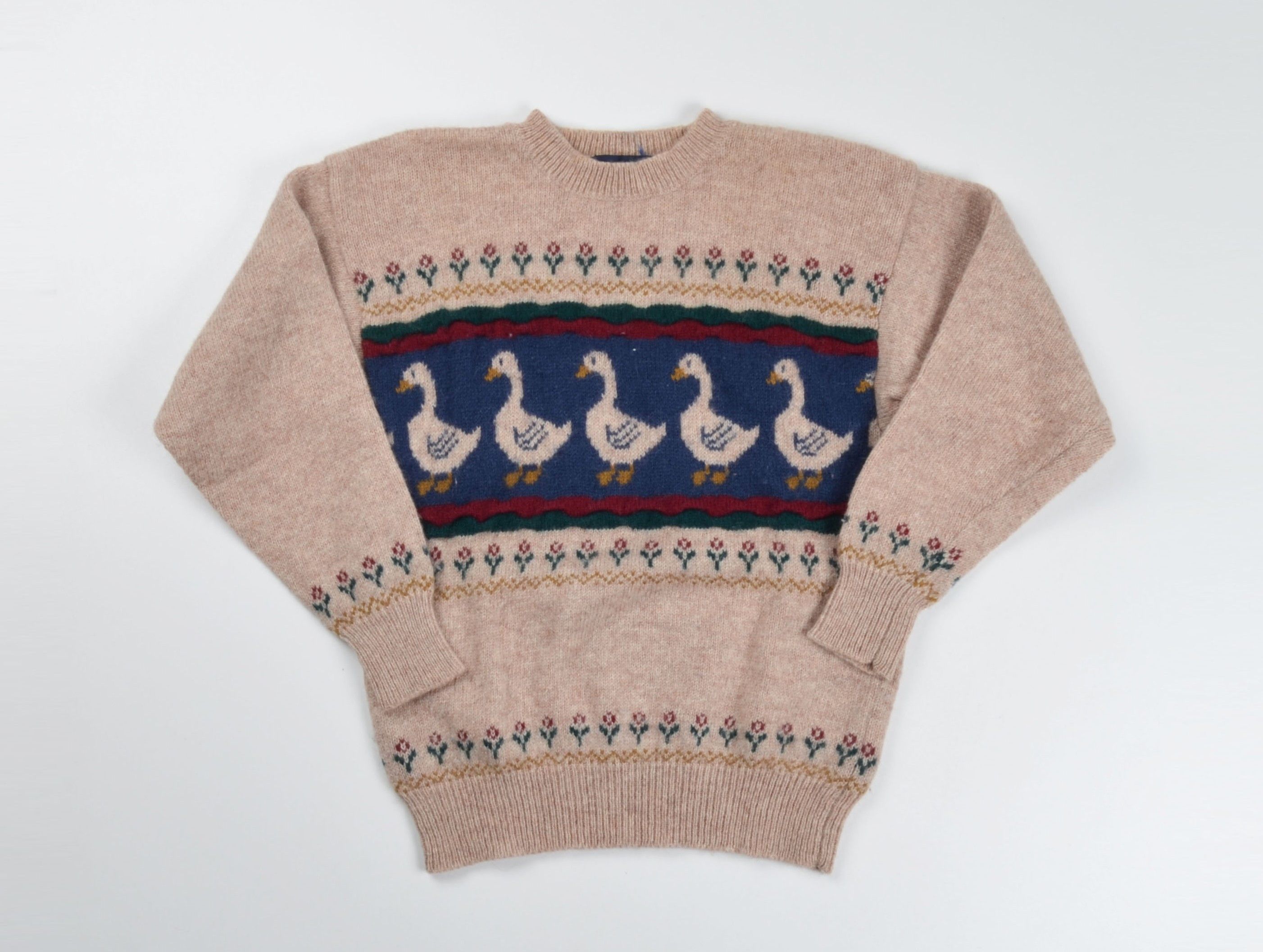 Vintage Vntg Tulchan 90's Goose Knit Wool Cottagecore Cozy Sweater Size M / US 6-8 / IT 42-44 - 4 Thumbnail