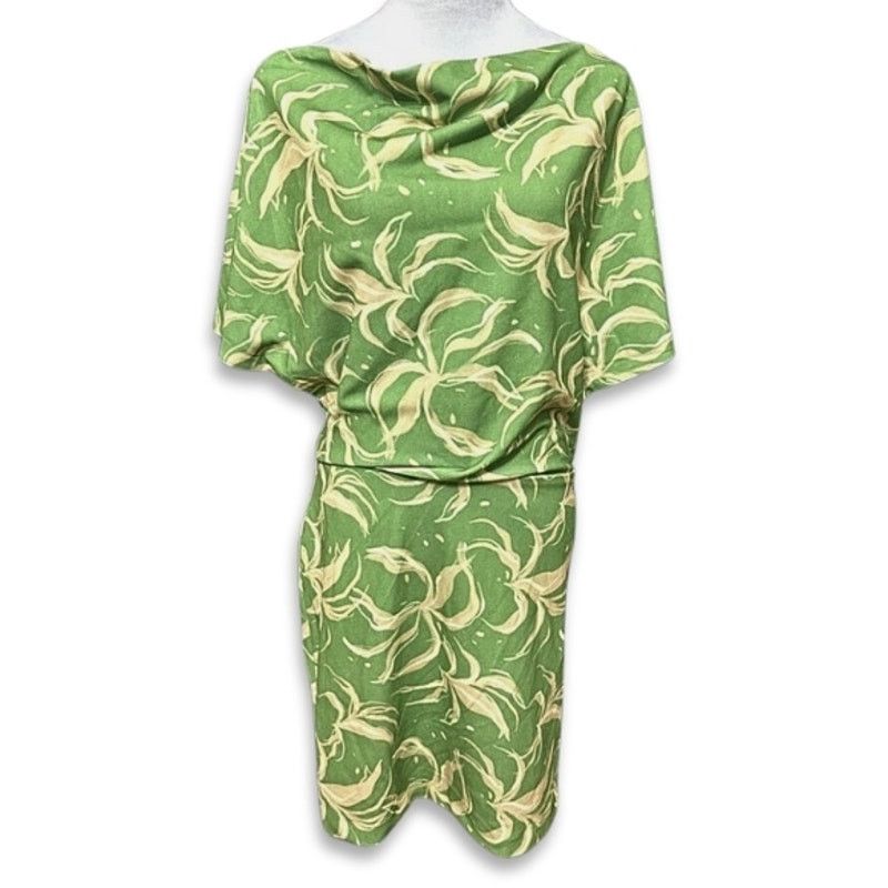 Other Alexia Admor Mini Dress Drape One Shoulder Green/Yellow L Size L / US 10 / IT 46 - 2 Thumbnail