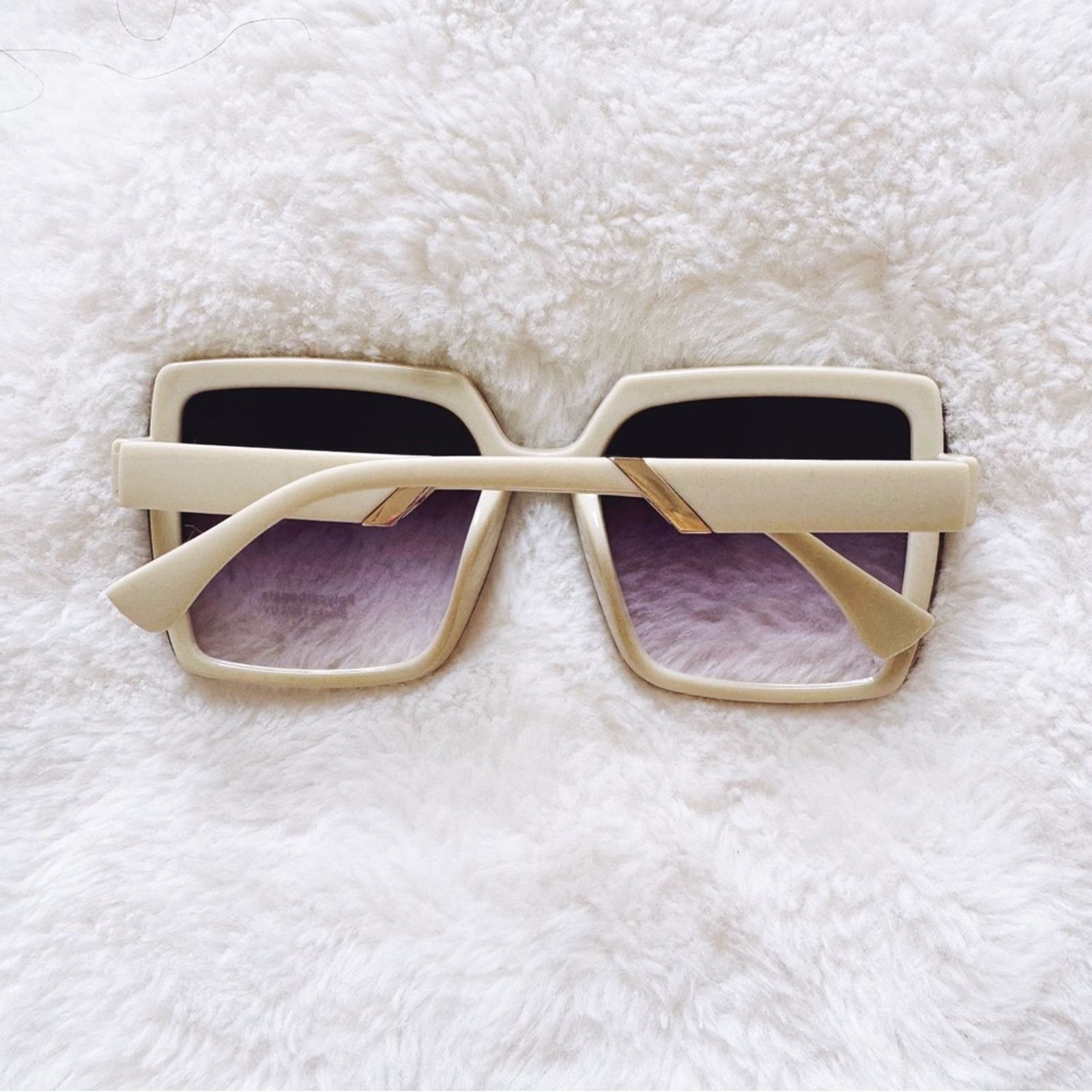 Other Gloria Cream Square Oversized Sunglasses Size ONE SIZE - 7 Thumbnail