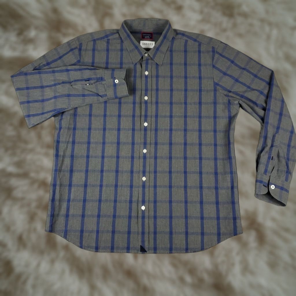 UNTUCKit UNTUCKit Shirt Mens XL Gray Blue Check Casual Button Up Long Sleeve Size US XL / EU 56 / 4 - 1 Thumbnail