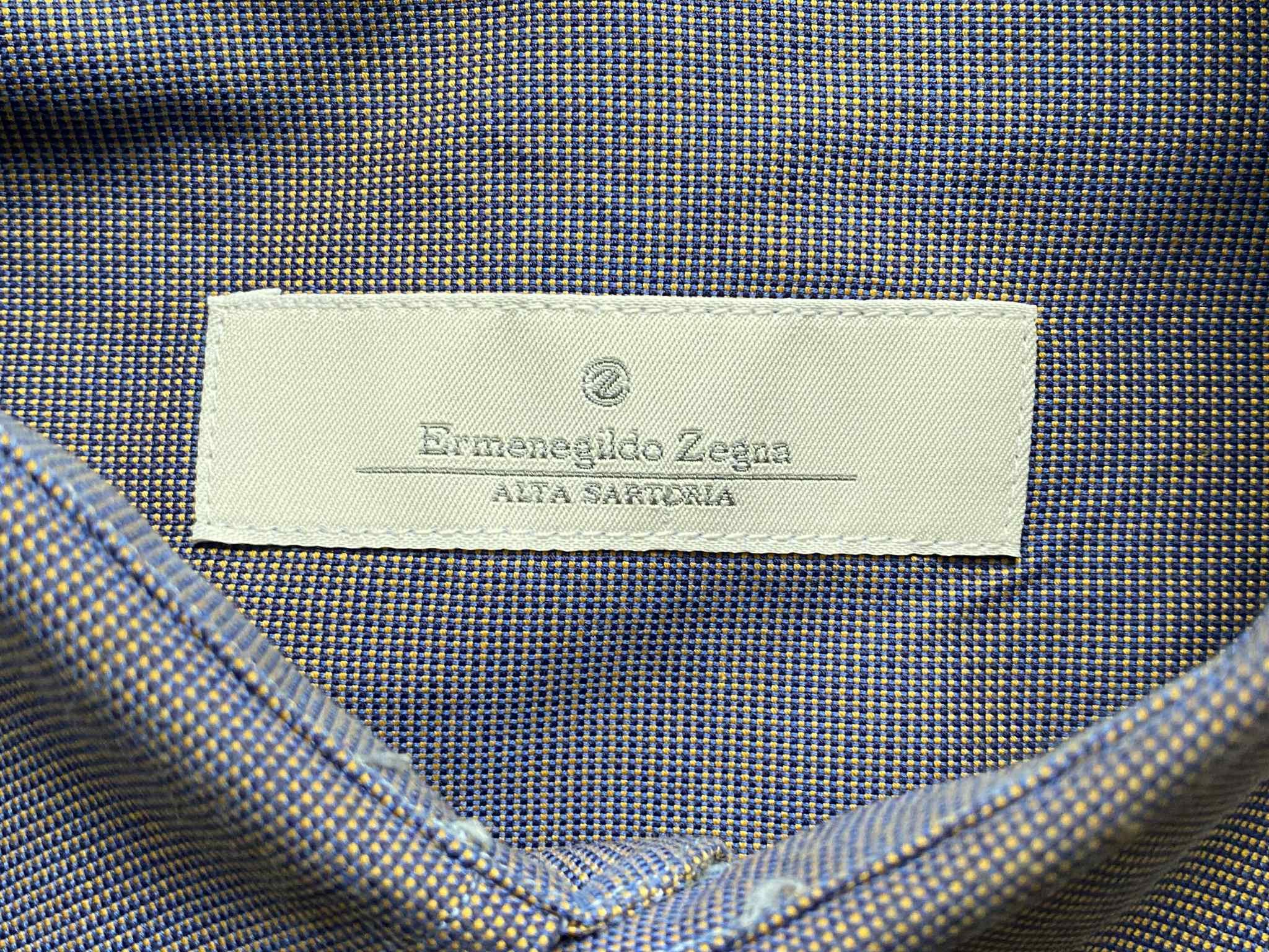Ermenegildo Zegna Ermenegildo Zegna Button Up Shirt Chameleon Color With Tie Size US XL / EU 56 / 4 - 8 Thumbnail