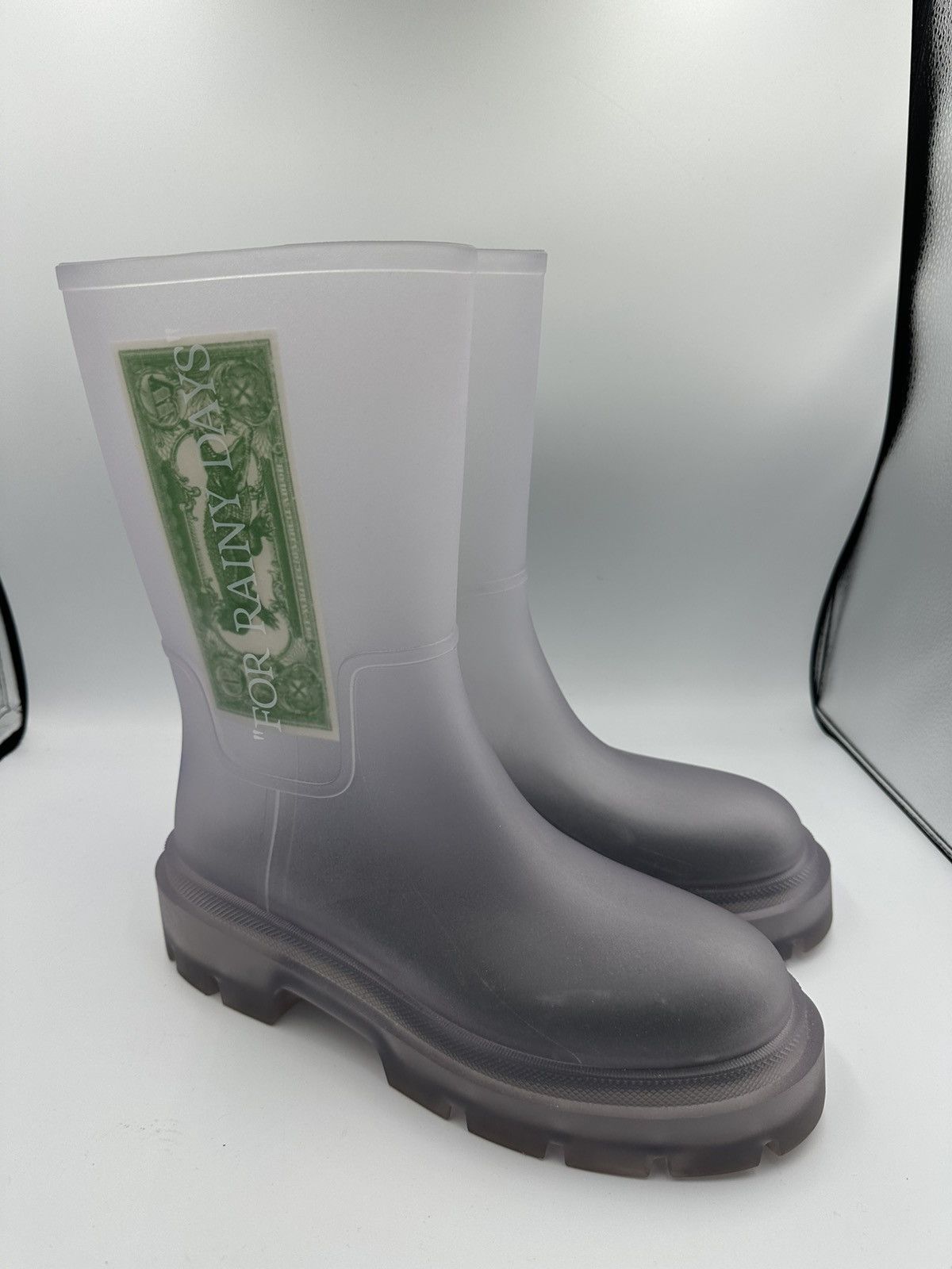 Off-White OFF-WHITE "Reboot Dollar" Rain Boots Transparent 45 US Size US 12 / EU 45 - 6 Thumbnail
