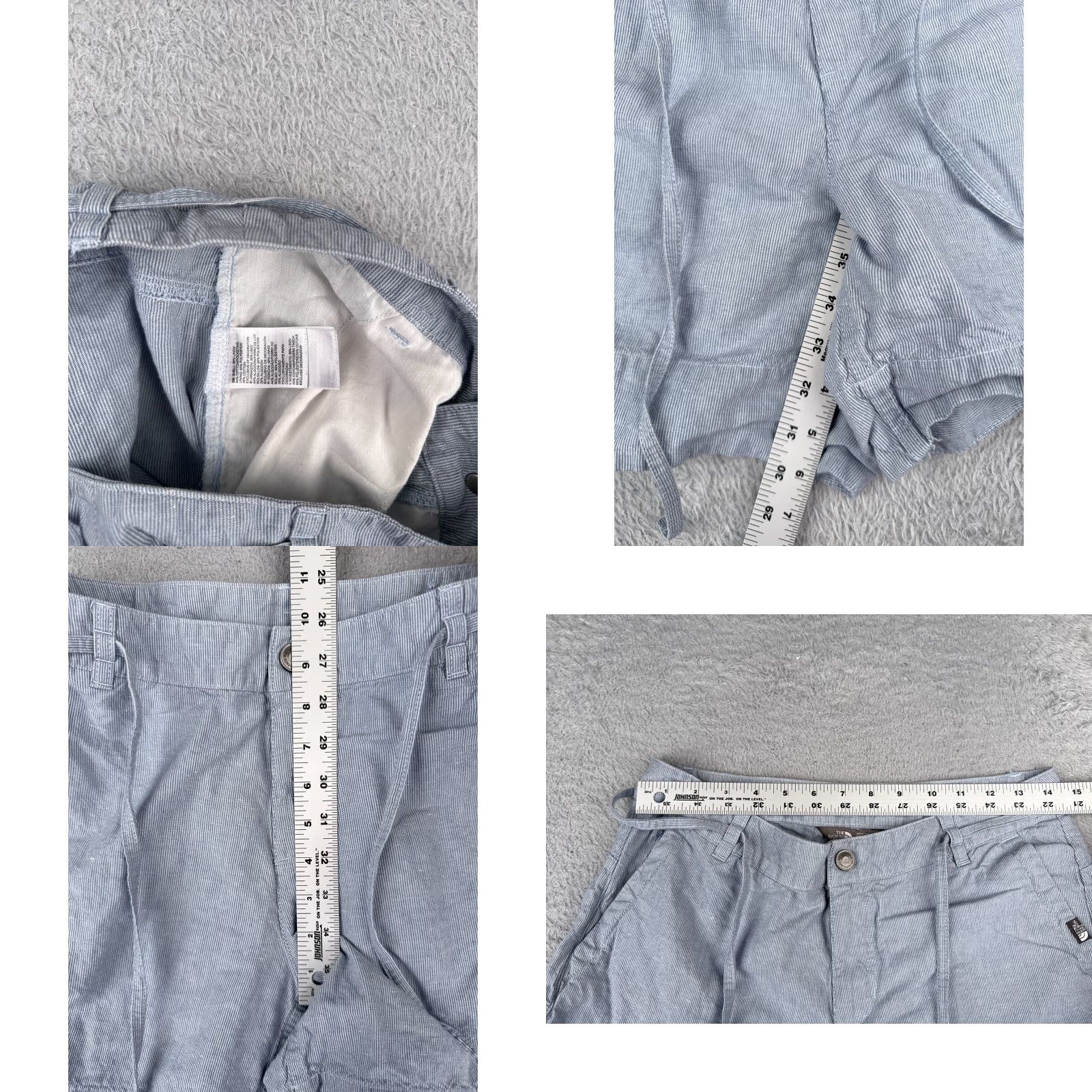 The North Face The North Face Shorts Women 8 Blue White Stripe Drawstring Linen Cotton Blend 6" Casual Activewear Travel Regular Womens Size 30" / US 8 / IT 44 - 8 Thumbnail