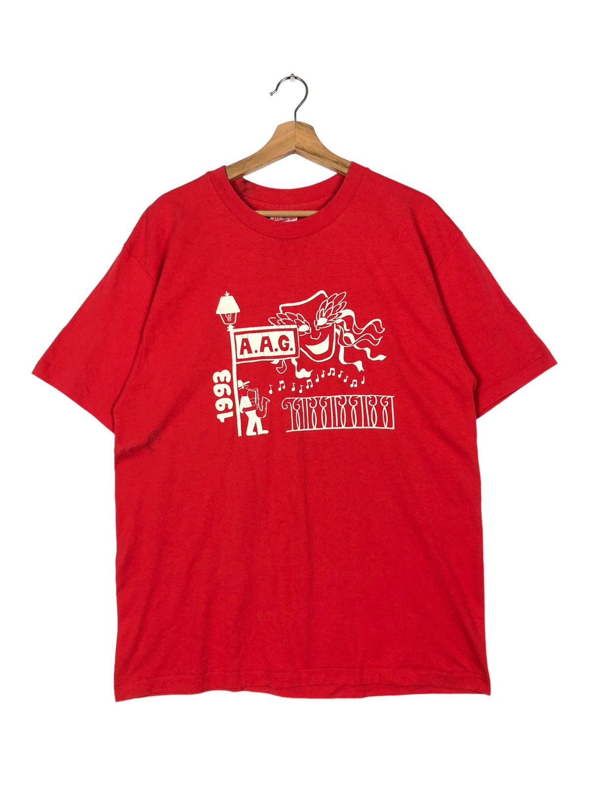 🔥1993 Vintage Hanes T-Shirt Short Sleeve Big Logo USA Made