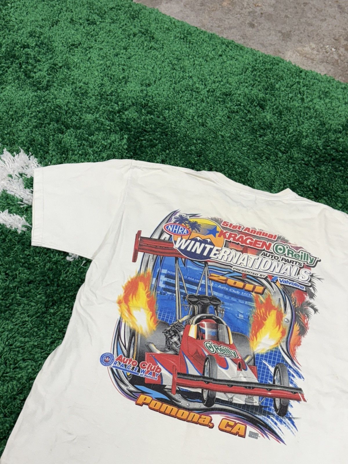 Anvil Vintage Anvil O Reilly Auto Parts Nascar F1 Race Print AOP Size US L / EU 52-54 / 3 - 2 Thumbnail