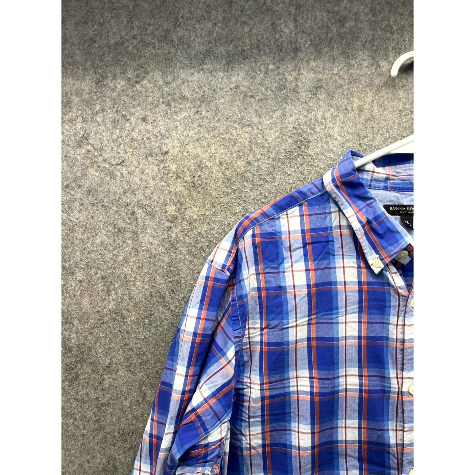 Banana Republic Banana Republic Shirt Mens XL Blue Plaid Long Sleeve Button Front Casual Woven Size US XL / EU 56 / 4 - 6 Thumbnail