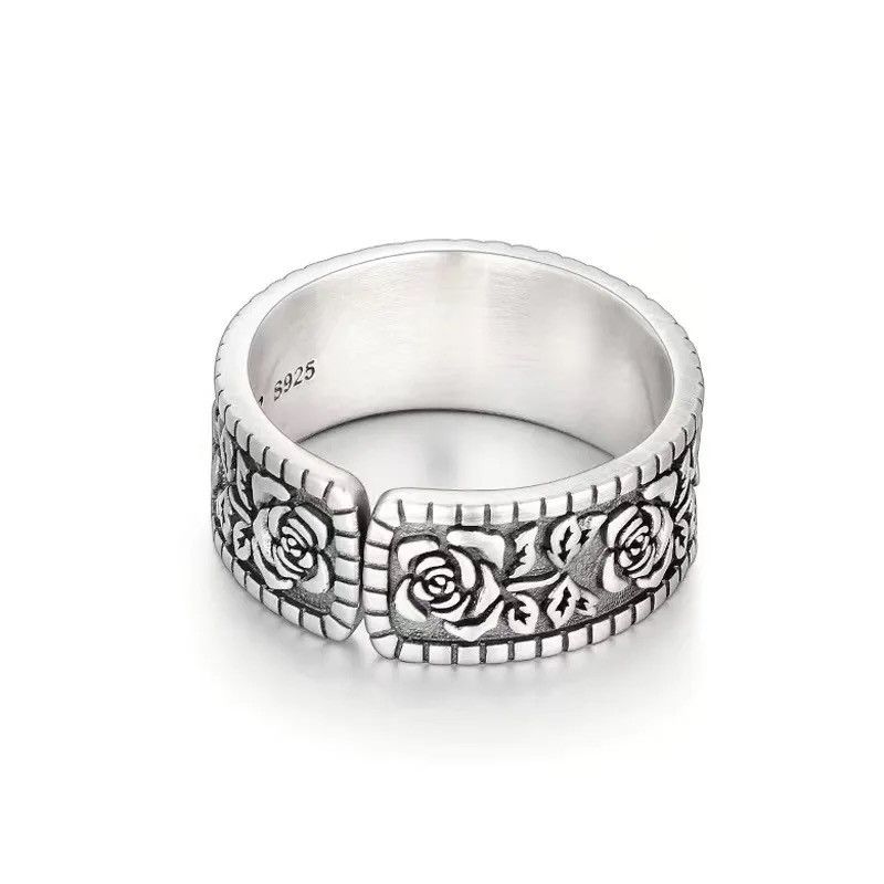 Jewelry × Sterling Silver × Vintage Vintage 925 Sterling Silver Eye Flower Adjustable Rings Size ONE SIZE - 5 Thumbnail