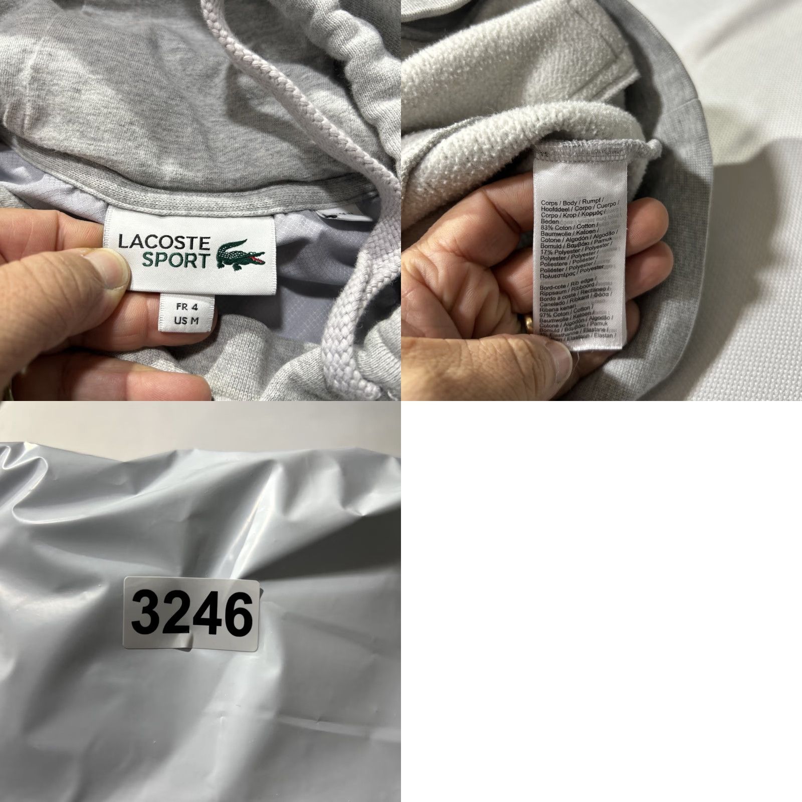 Lacoste Lacoste Hoodie Basic Logo Men's Sz M Gray Pullover Hooded Regular Fleece Cotton Long Sleeve Knit - Size US M / EU 48-50 / 2 - 8 Thumbnail