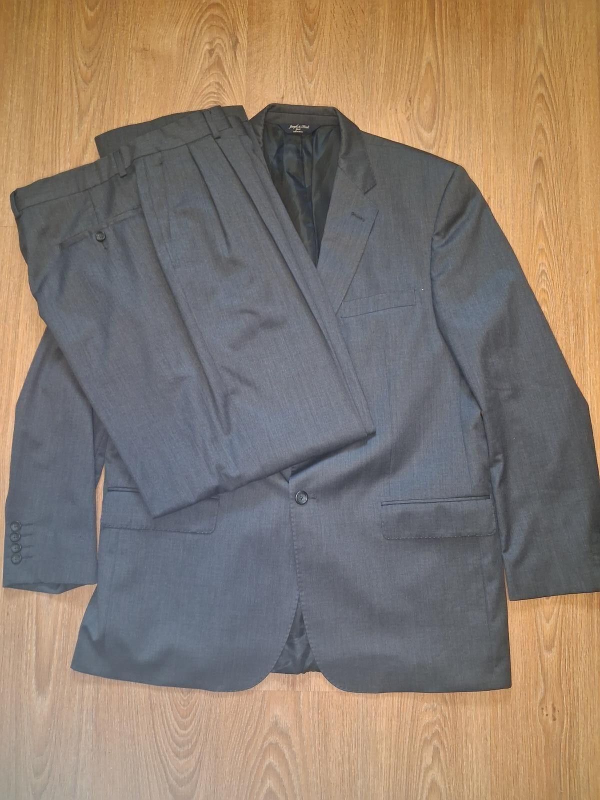 Joseph & Feiss Joseph & Feiss 2 Piece Suit Mens 44L 39x32 Gray 100% Wool Size 44L - 1 Thumbnail