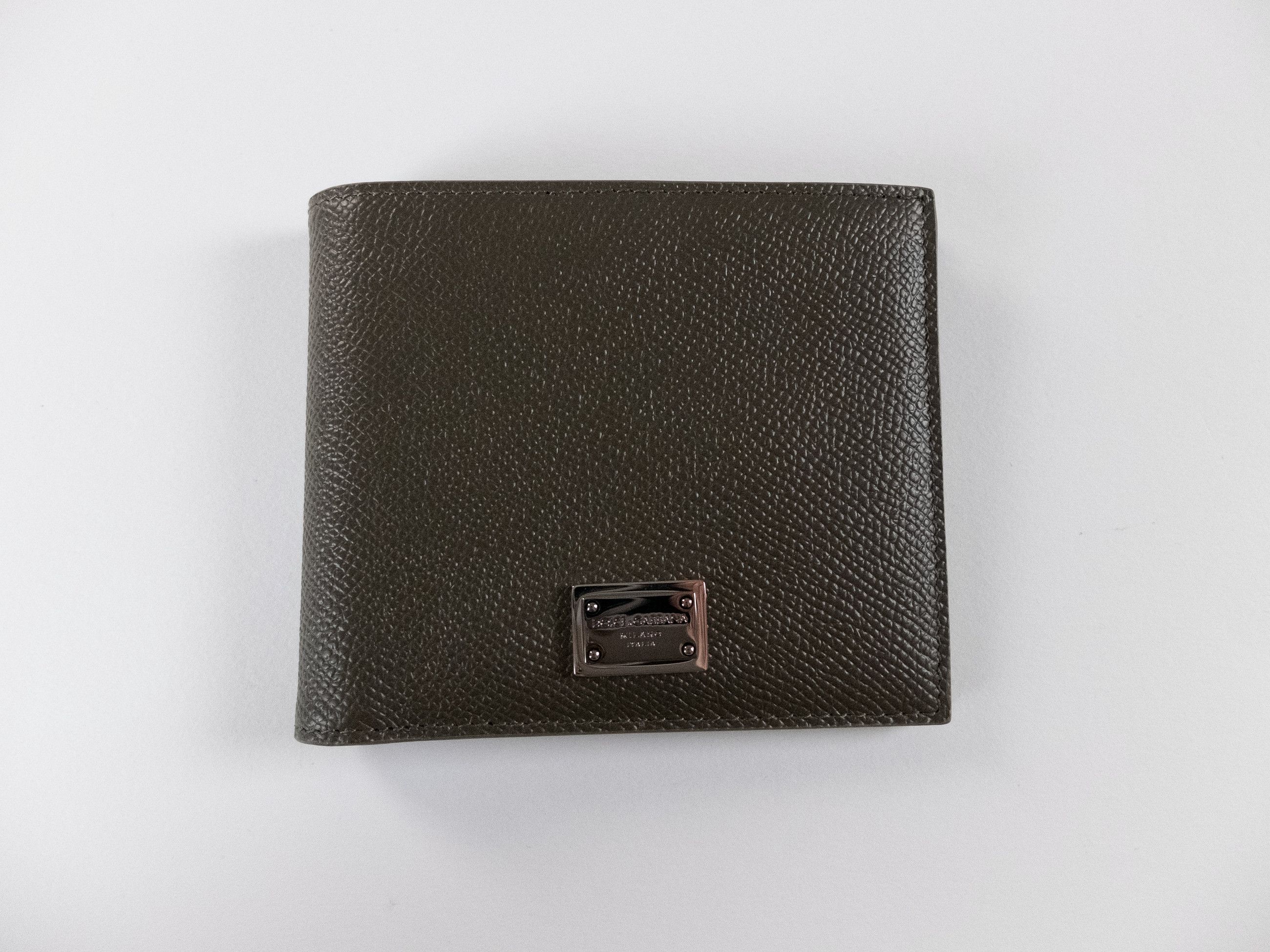 Dolce & Gabbana DOLCE & GABBANA khaki green logo plaque leather wallet Size ONE SIZE - 1 Thumbnail