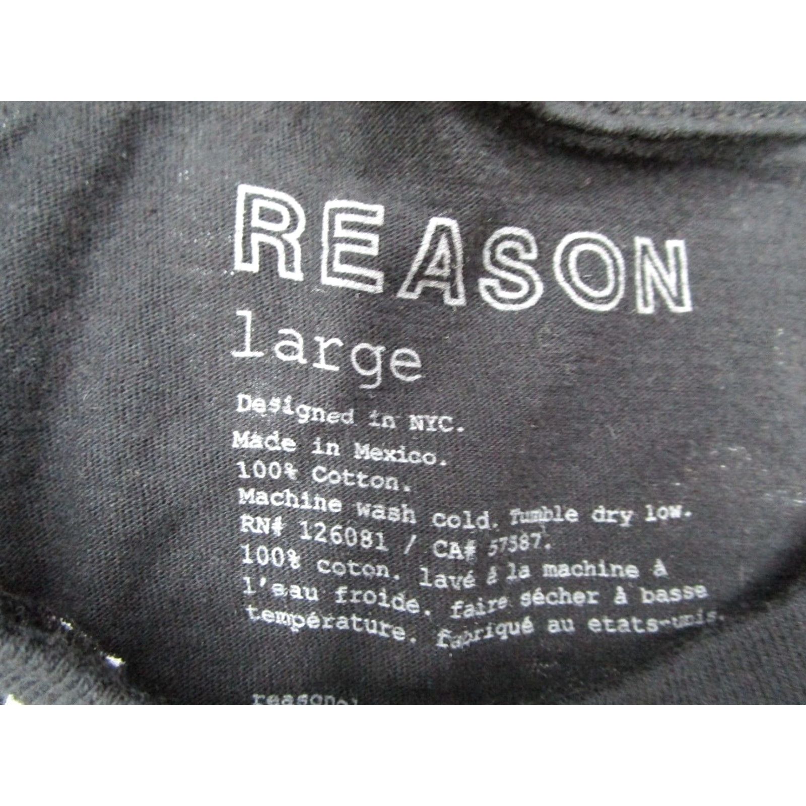 Reason Reason Mens Black Short Sleeve Crew Neck Tokyo Tiger Graphic T-Shirt Large Size US L / EU 52-54 / 3 - 3 Thumbnail