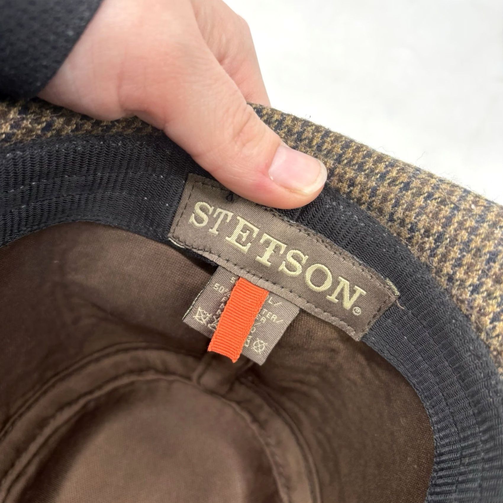 Stetson VINTAGE Stetson Fedora Hat Mens M Brown Tweed Wool Plaid Wide Brim Fedora 1960s Equalizer Equalizer Hat Mens Size ONE SIZE - 6 Thumbnail