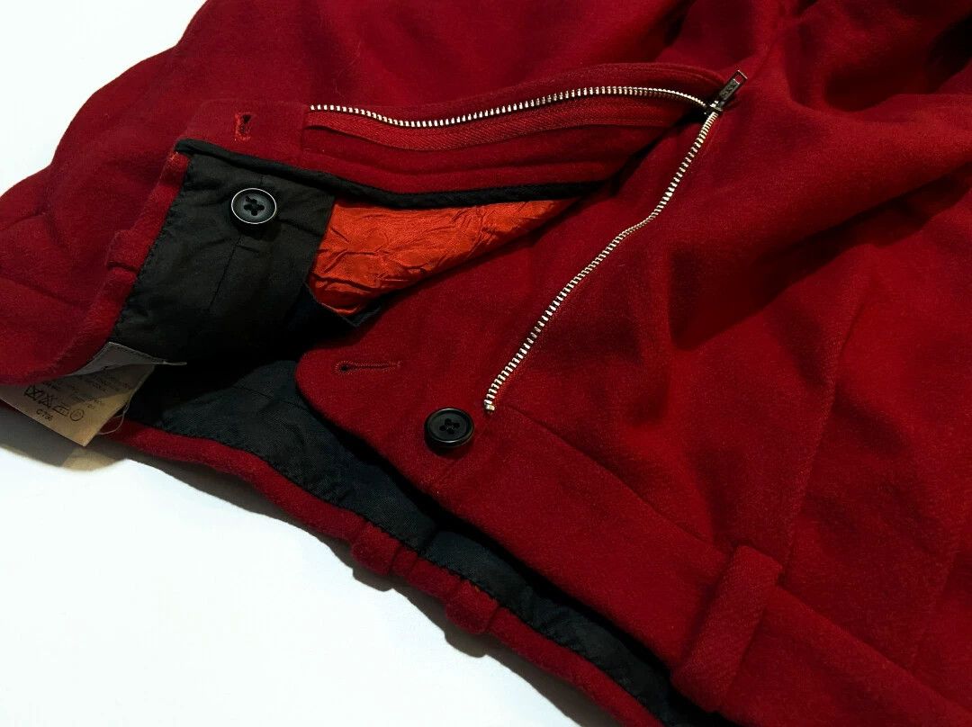 Yohji Yamamoto YOHJI YAMAMOTO 1980s Maru Mon Red Wool Trousers Size US 34 / EU 50 - 7 Thumbnail
