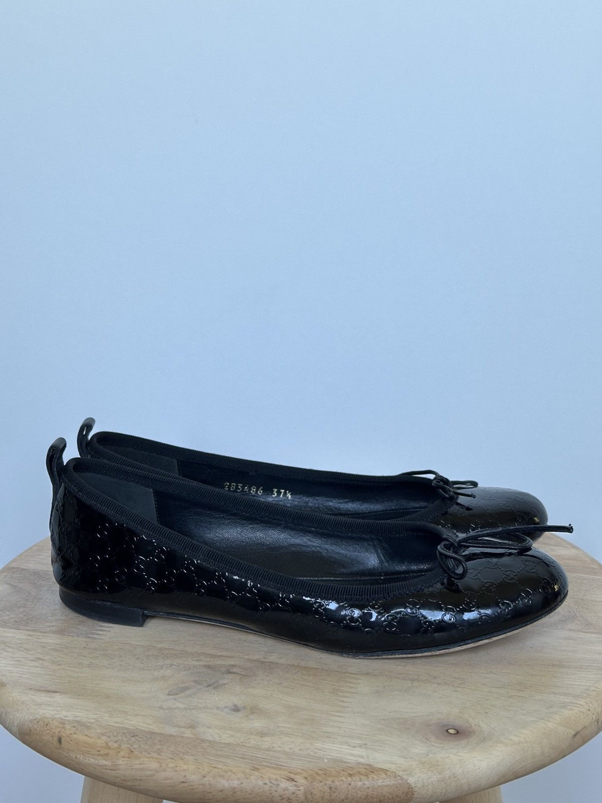 Gucci Gucci Black Microguccissima Patent Leather Ballet Flats Size US 6.5 / IT 36.5 - 6 Thumbnail