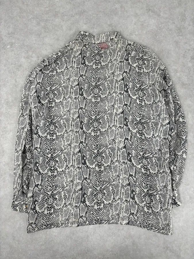 Versace Versace Jeans Grey Python Print Silk Shirt Size US L / EU 52-54 / 3 - 5 Thumbnail