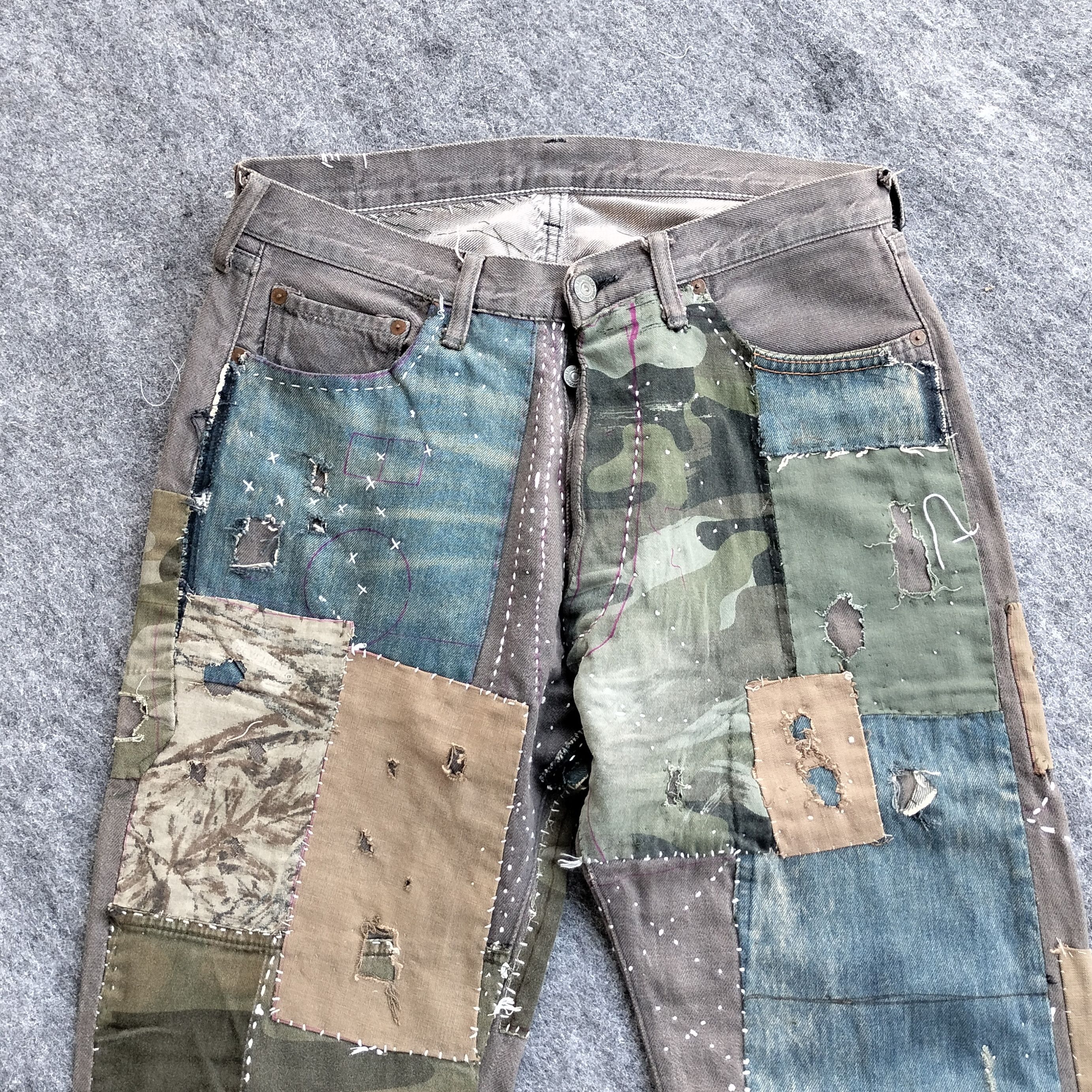 Full Count & Co. Vtg Full count & co patchwork sashiko selvedge denim Size US 32 / EU 48 - 3 Thumbnail