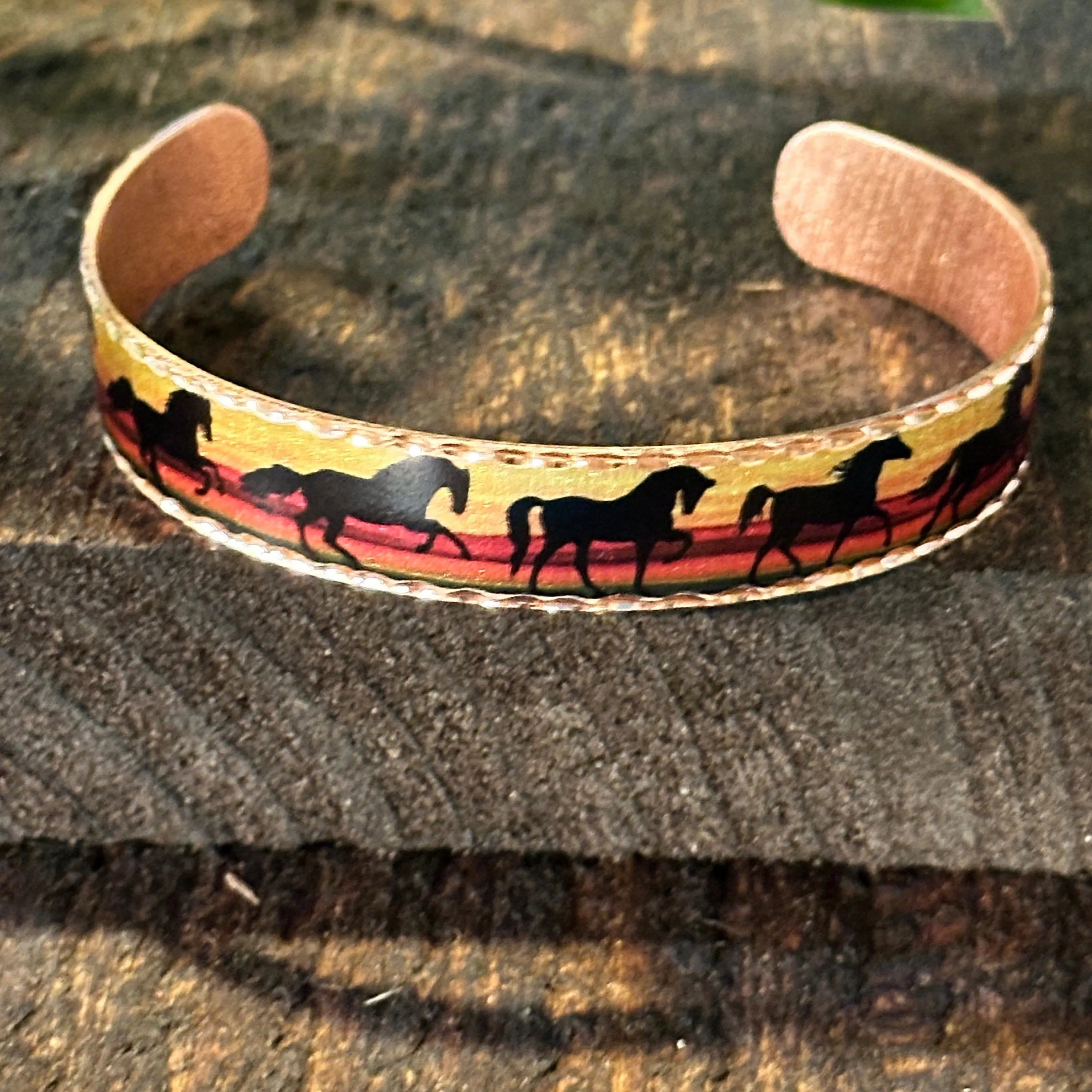 Other Handmade Boho WesternCopper Estuarian Galloping Horse Design Size ONE SIZE - 2 Thumbnail