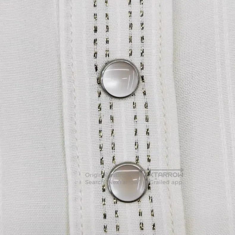 Saint Laurent Paris Saint Laurent Paris Pearl Button Striped Shirt Size XS / US 0-2 / IT 36-38 - 3 Thumbnail