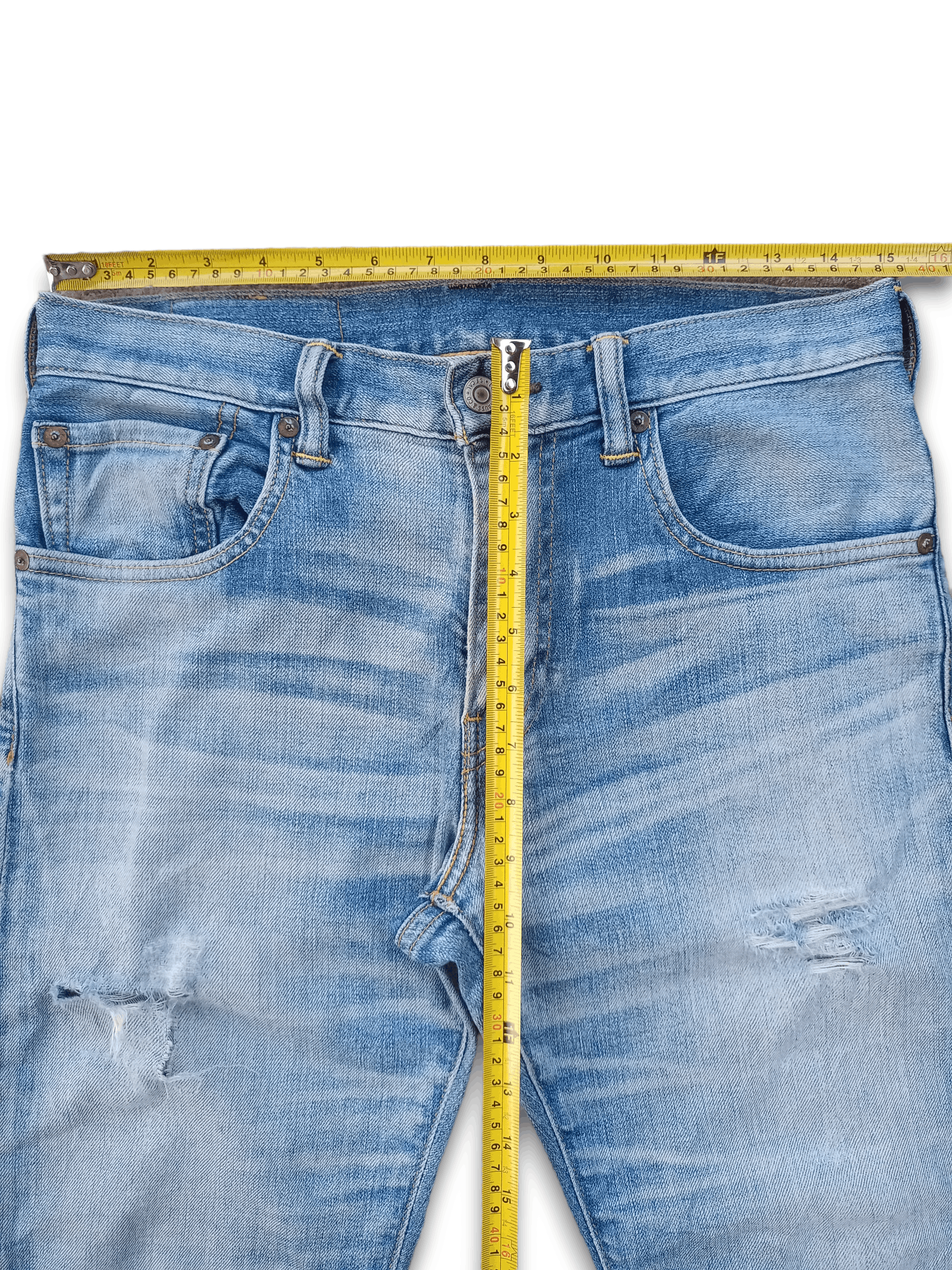 Levi's × Levi's Vintage Clothing Vintage Levis 551 Blue Wash Distressed Style Jeans Size US 30 / EU 46 - 9 Thumbnail