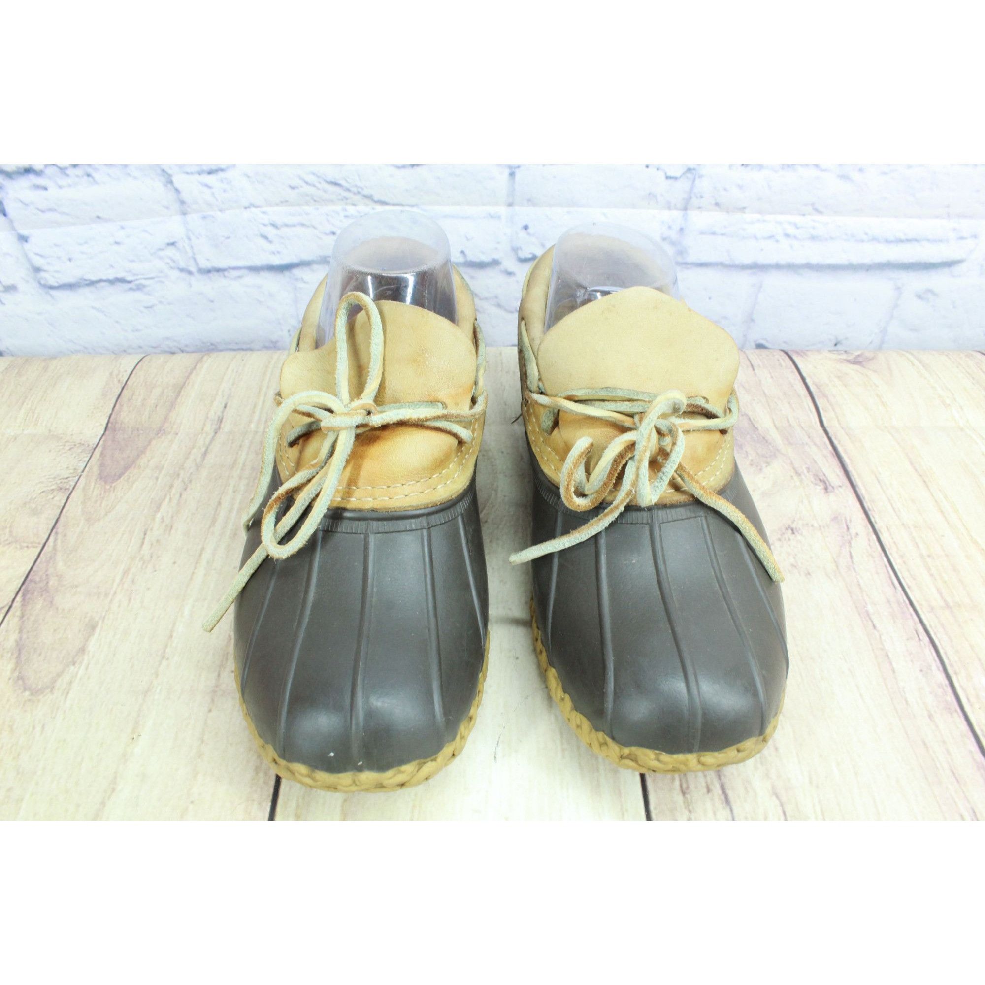 L.L. Bean LL Bean Women’s Brown Leather Unlined Ankle Gumshoes Duck Bo Size US 7 / IT 37 - 4 Thumbnail