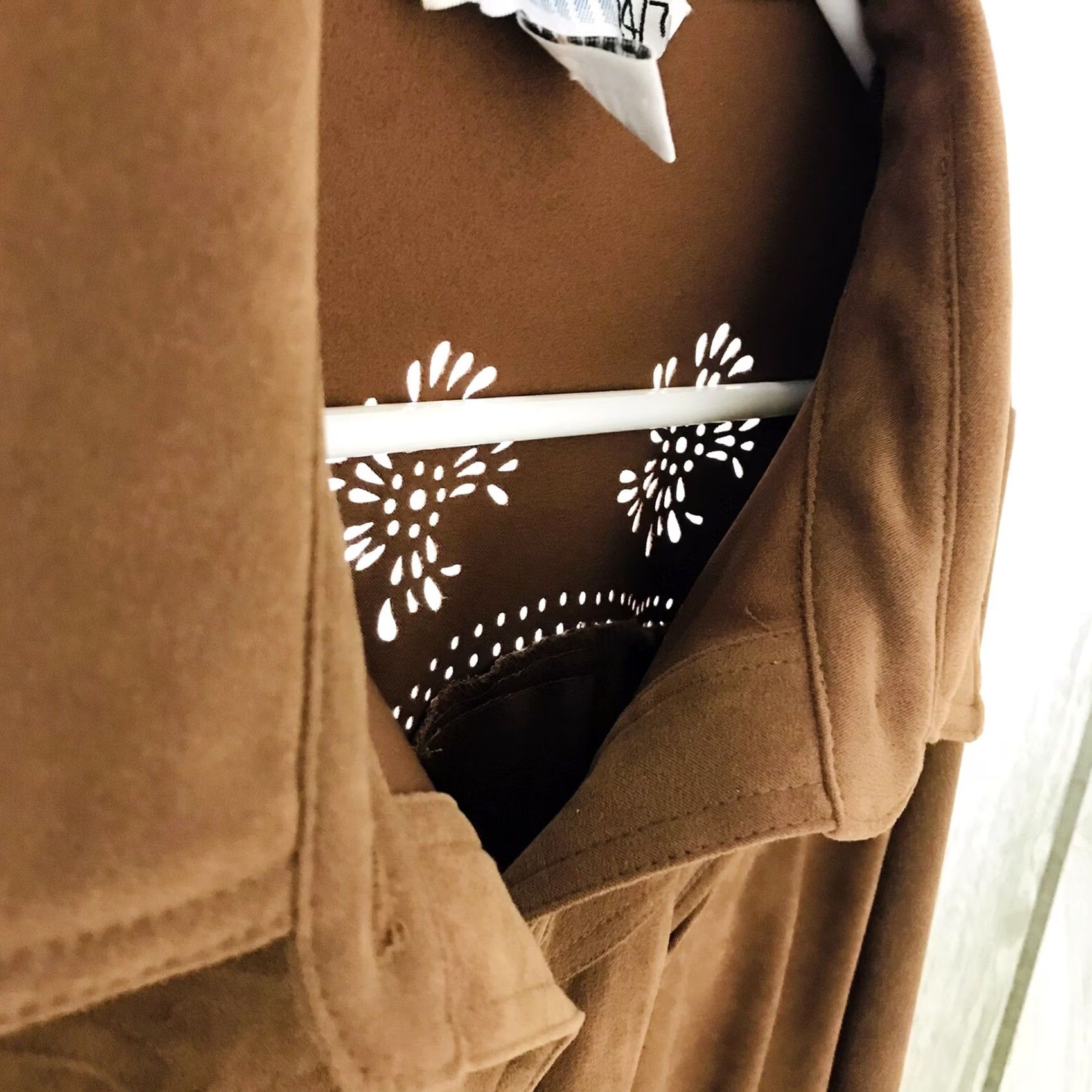 Denime Denim 24/7 Jacket Women Brown Western Bohemian Floral Cutout Fringe Button 20W Casual Chic Size 3XL / US 20-22 - 4 Thumbnail