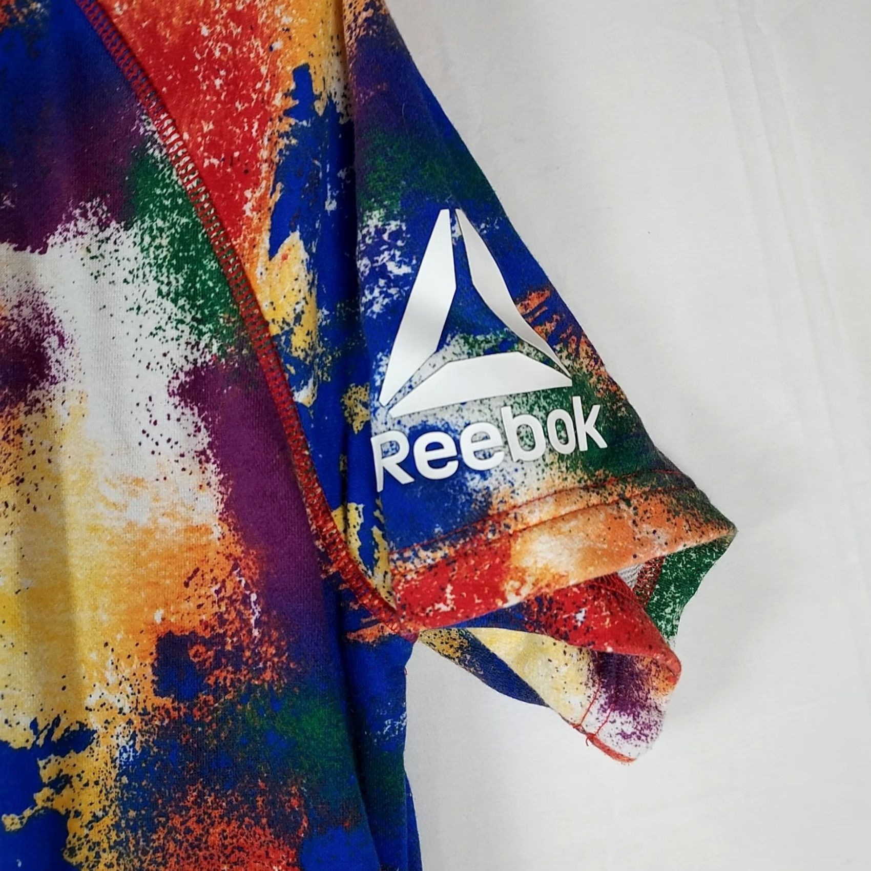 Reebok Reebok Rainbow Paint-Splash Short-Sleeve Hoodie Pullover Mens Small Size US S / EU 44-46 / 1 - 5 Thumbnail