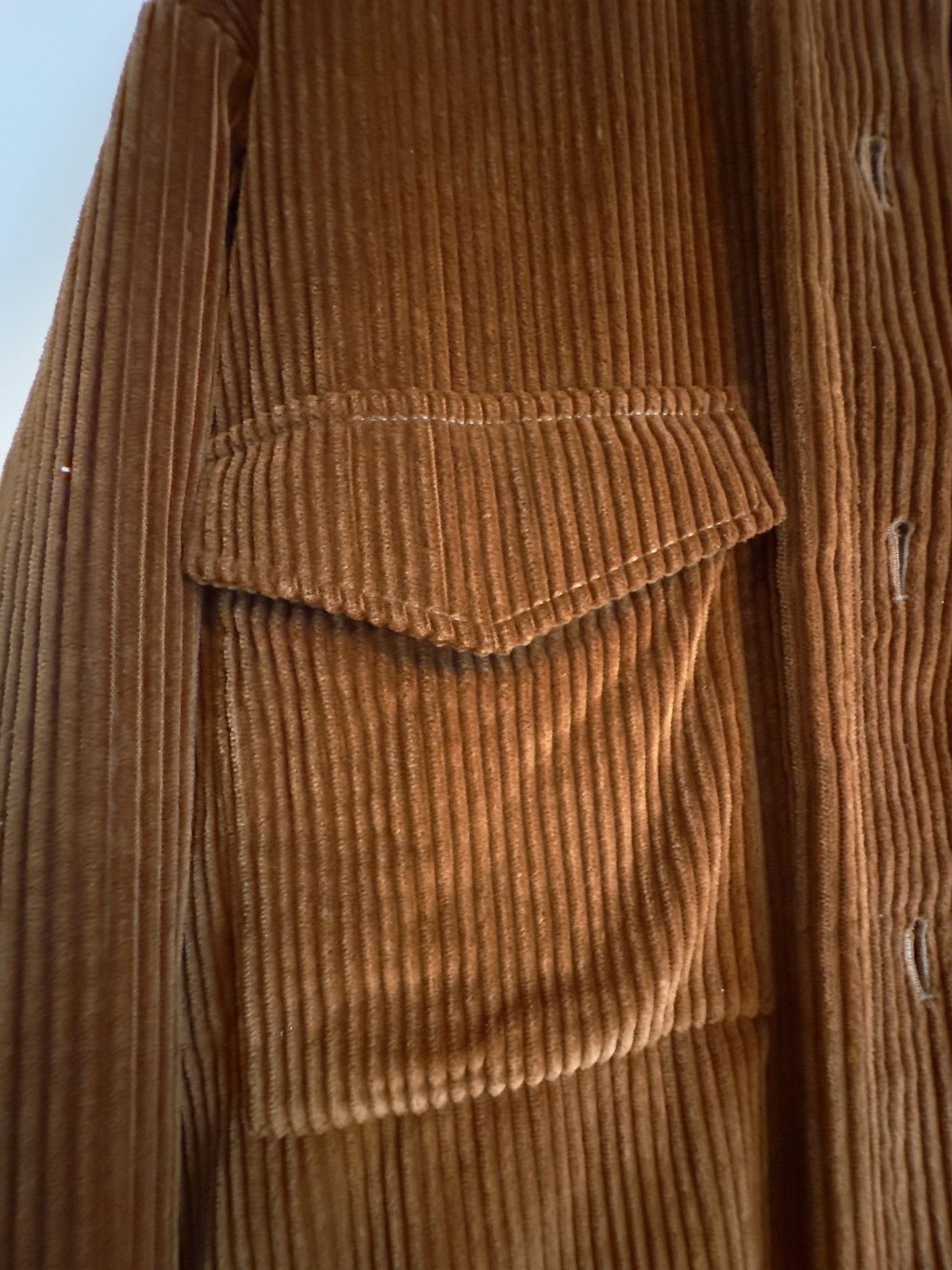 Vintage Tela Italy Burnt Orange Corduroy Balmacaan Coat Size US S / EU 44-46 / 1 - 3 Thumbnail