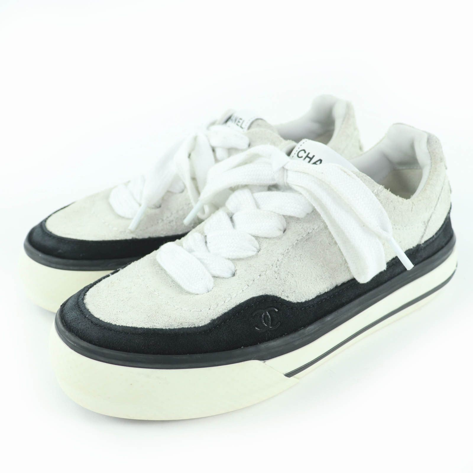 Chanel Chanel Chanel COCO Mark Suede Leather Sneakers Leather Shoes G45208 DUTY FREE for USA Size ONE SIZE - 1 Thumbnail