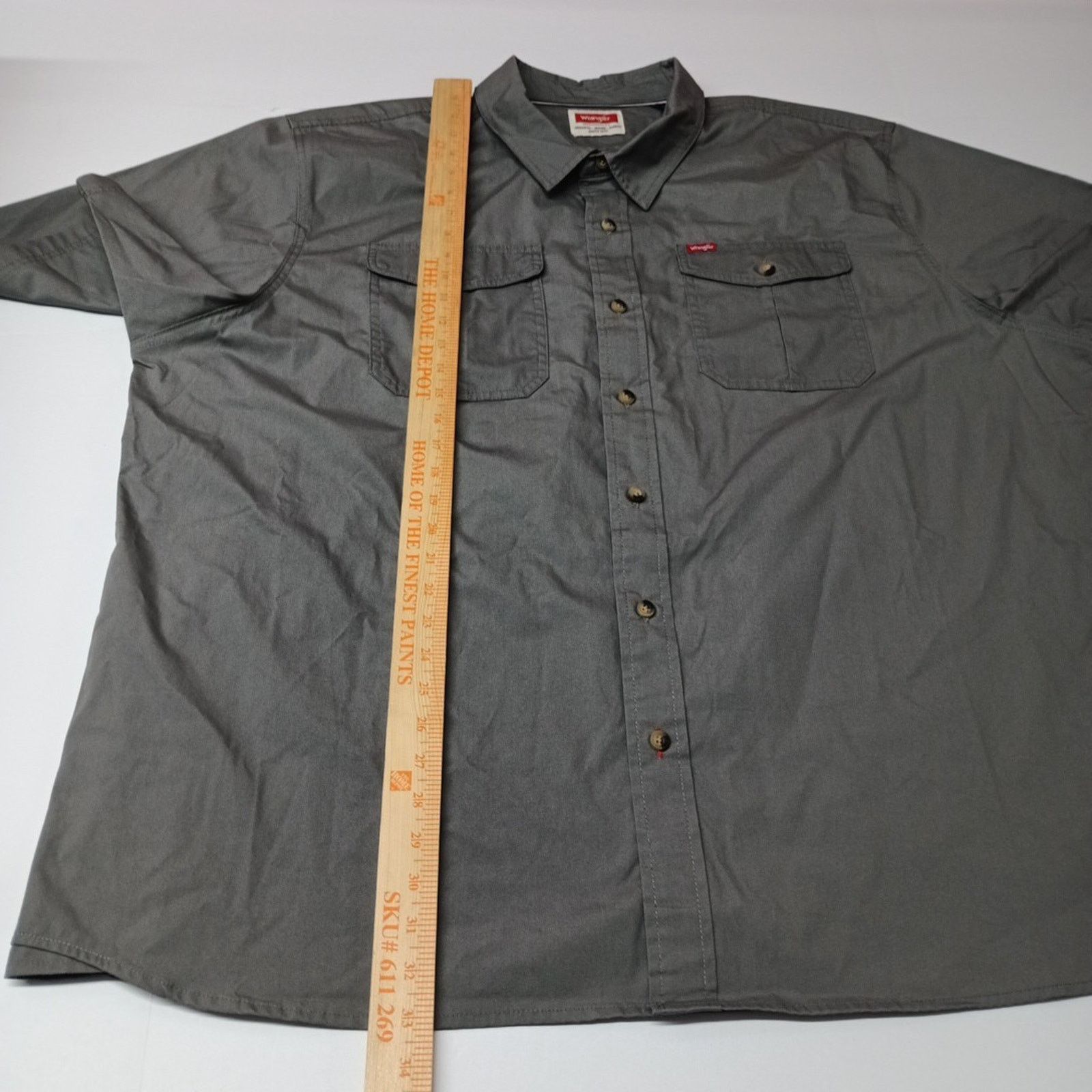 Wrangler Wrangler Men Relaxed Fit Woven Button Up Shirt Size 3XL Gray Size US XXL / EU 58 / 5 - 5 Thumbnail