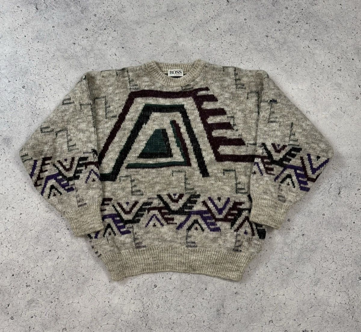 Hugo Boss × Japanese Brand × Vintage 80s Vintage Sweater Hugo Boss Western Germany Wool Jumpers Size US XL / EU 56 / 4 - 2 Thumbnail