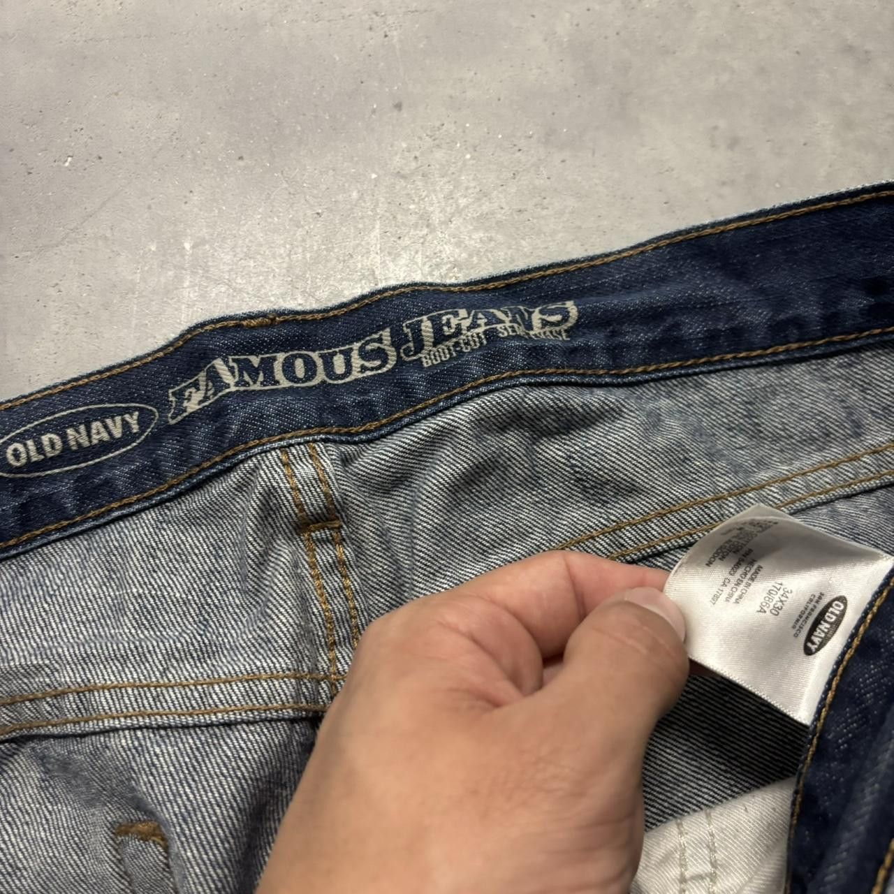Japanese Brand × Vintage Crazy Vintage Y2K/2000s Grunge Dark Wash Bootcut Denim Jeans! Size US 34 / EU 50 - 7 Thumbnail