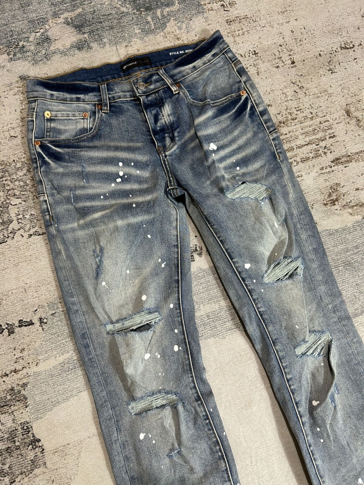Purple Brand Purple Brand Blue Washed Paint Denim Size US 29 - 3 Thumbnail