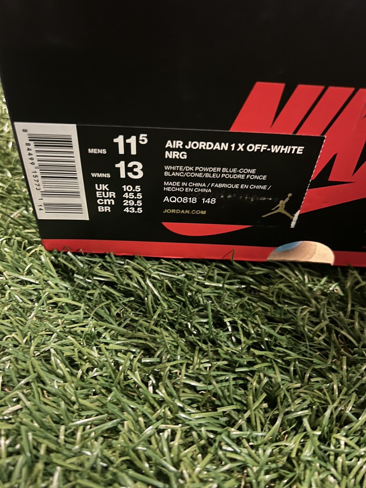 Off-White Off White Nike Jordan 1 UNC High Sneaker Blue Shoes Size US 11.5 / EU 44-45 - 9 Thumbnail