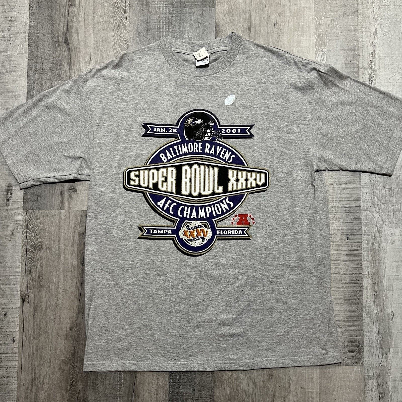 Vintage VTG Baltimore Ravens Super Bowl Champions Football T Shirt Size US XL / EU 56 / 4 - 1 Thumbnail