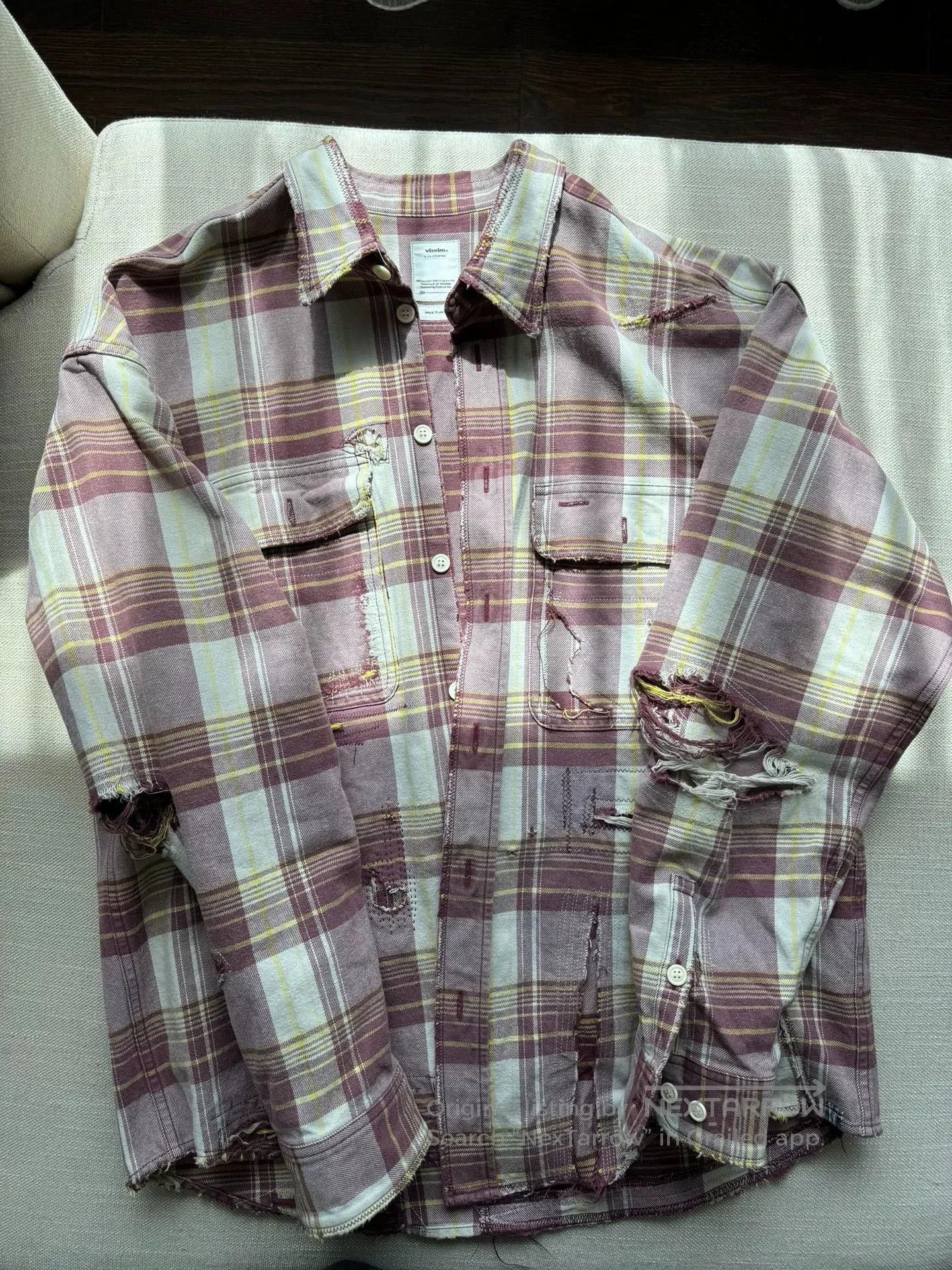 visvim lumber check long sleeve shirt.