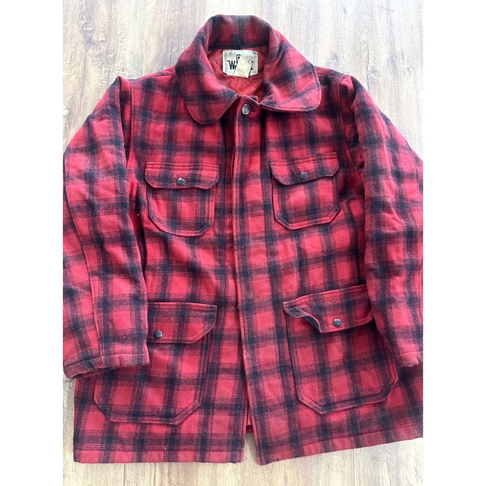 Vintage VINTAGE Woolrich MACKINAW Jacket Pant Suit Wool Buffalo Plaid Hunting Outfit Large Red Woolen Mills Mens Size 42R - 3 Thumbnail