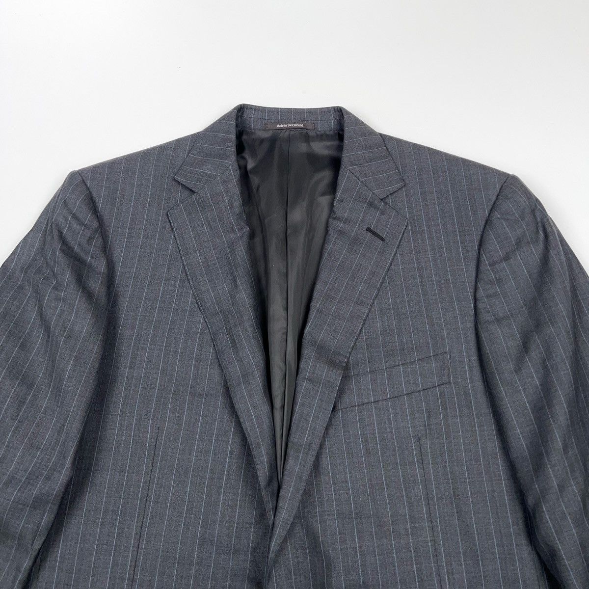 Ermenegildo Zegna Ermenegildo Zegna Su Misura Stripped Suit Wool Silk Size 46L - 4 Thumbnail