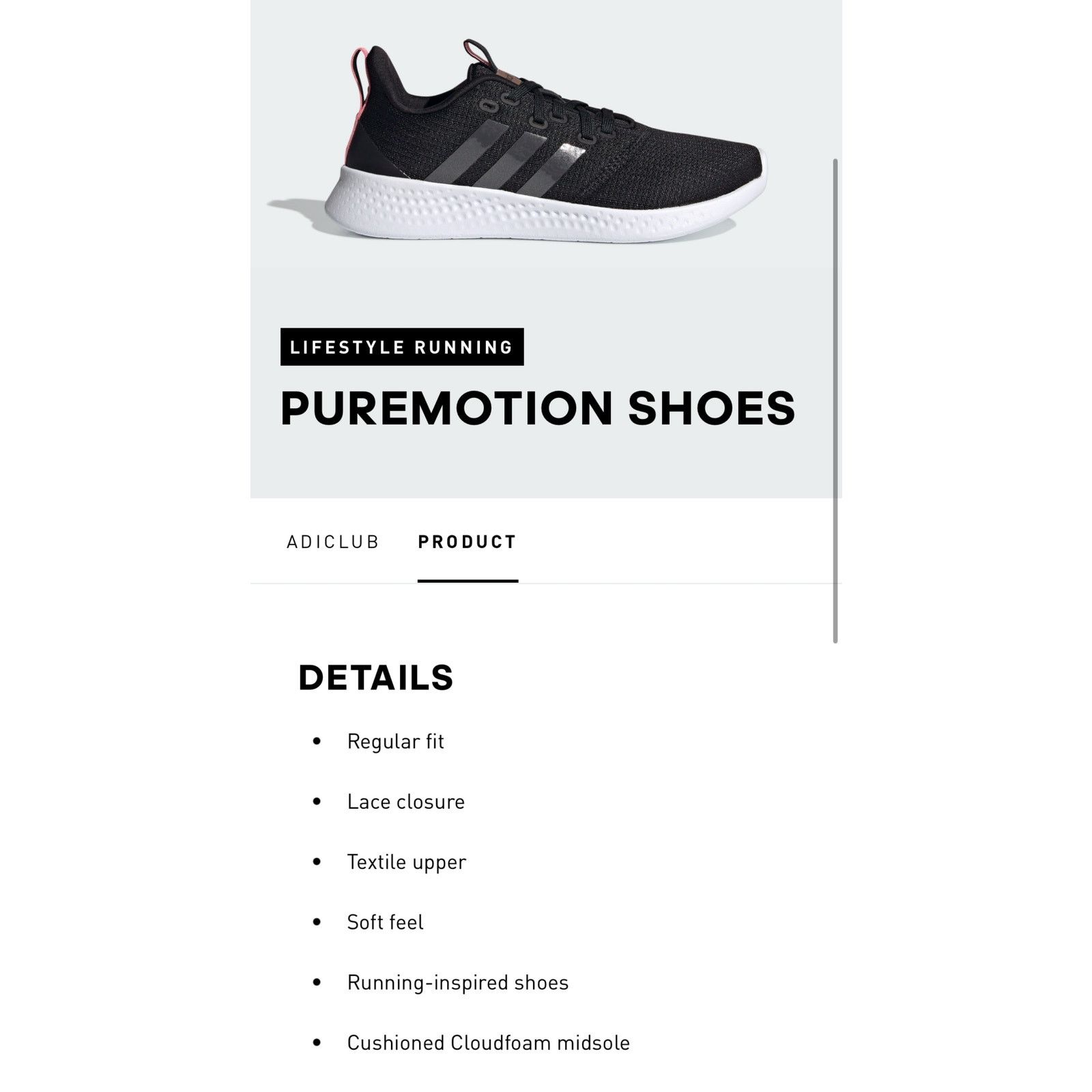 Adidas Adidas Puremotion Sneakers - Women's - Black - Size 6.5 Size US 6.5 / IT 36.5 - 6 Thumbnail