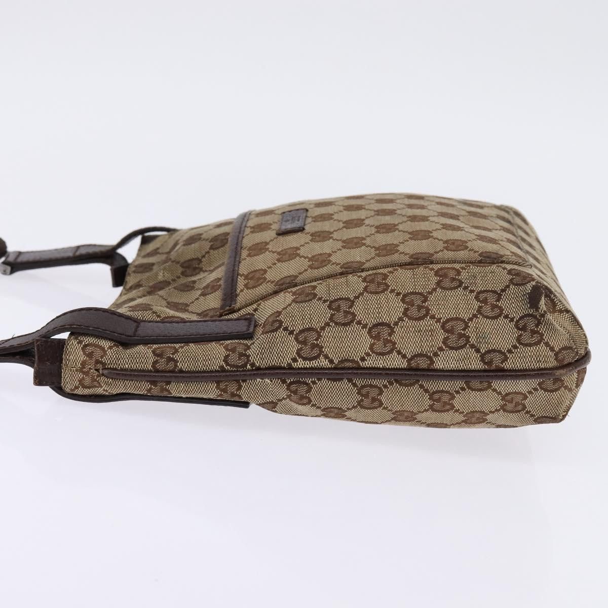 Gucci GUCCI GG Canvas Shoulder Bag Beige Silver Size ONE SIZE - 4 Thumbnail
