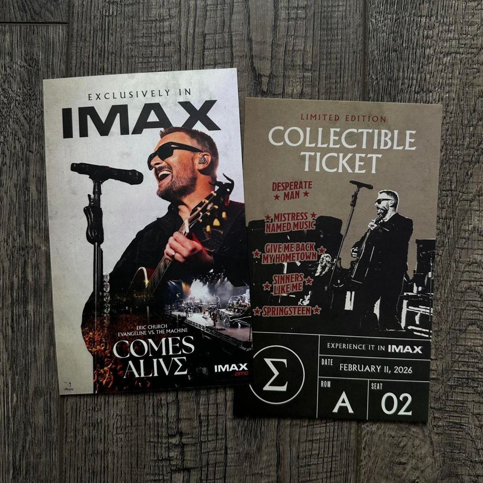 Other Eric Church AMC IMAX Movie Promo Poster Concert Ticket Stub Size ONE SIZE - 2 Thumbnail